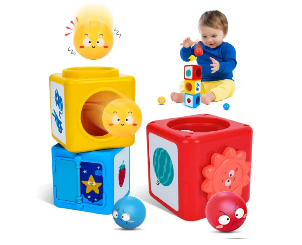 Třídicí věž s barevnými kuličkami