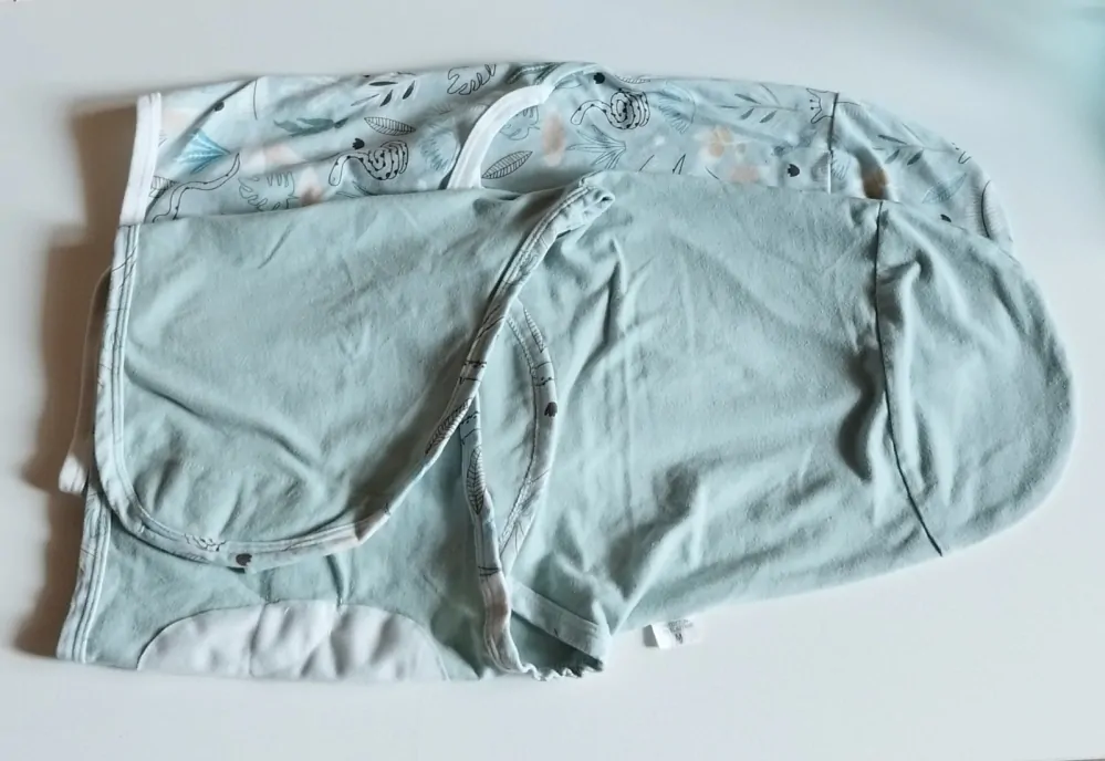 Bavlněné spací pytle 2 ks - ZAVINOVAČKY - ZELENÉ - M (3-6 m) 