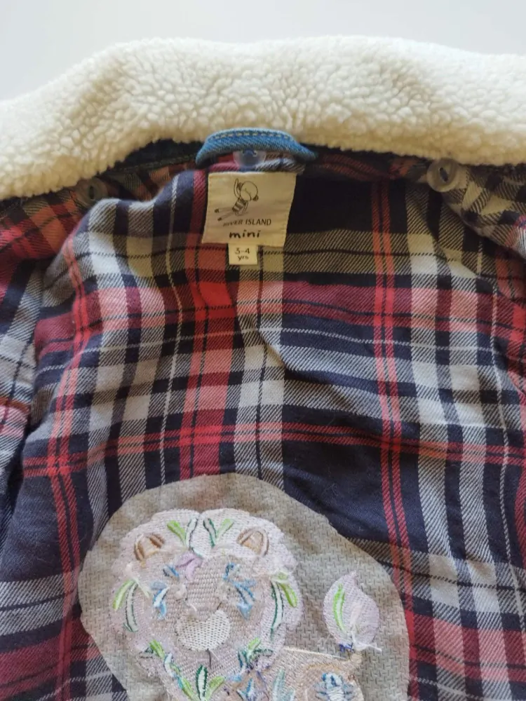 Džínová bunda s lvíčkem - (3-4 roky)