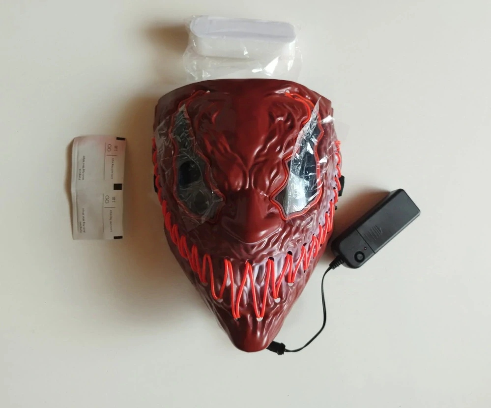 LED Maska na Halloween - VENOBAT - ČERVENÁ