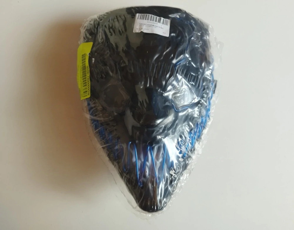 LED Maska na Halloween - VENOBAT - MODRÁ
