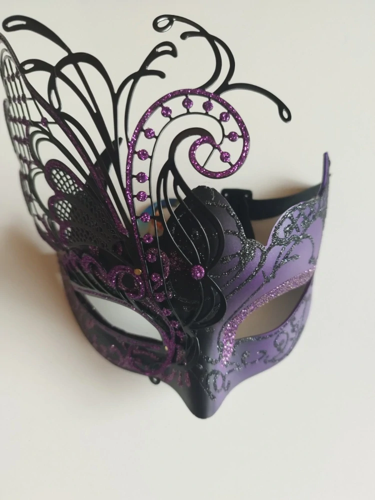 Benátska maska škraboška - HALLOWEEN - MOTÝL - FIALOVÝ