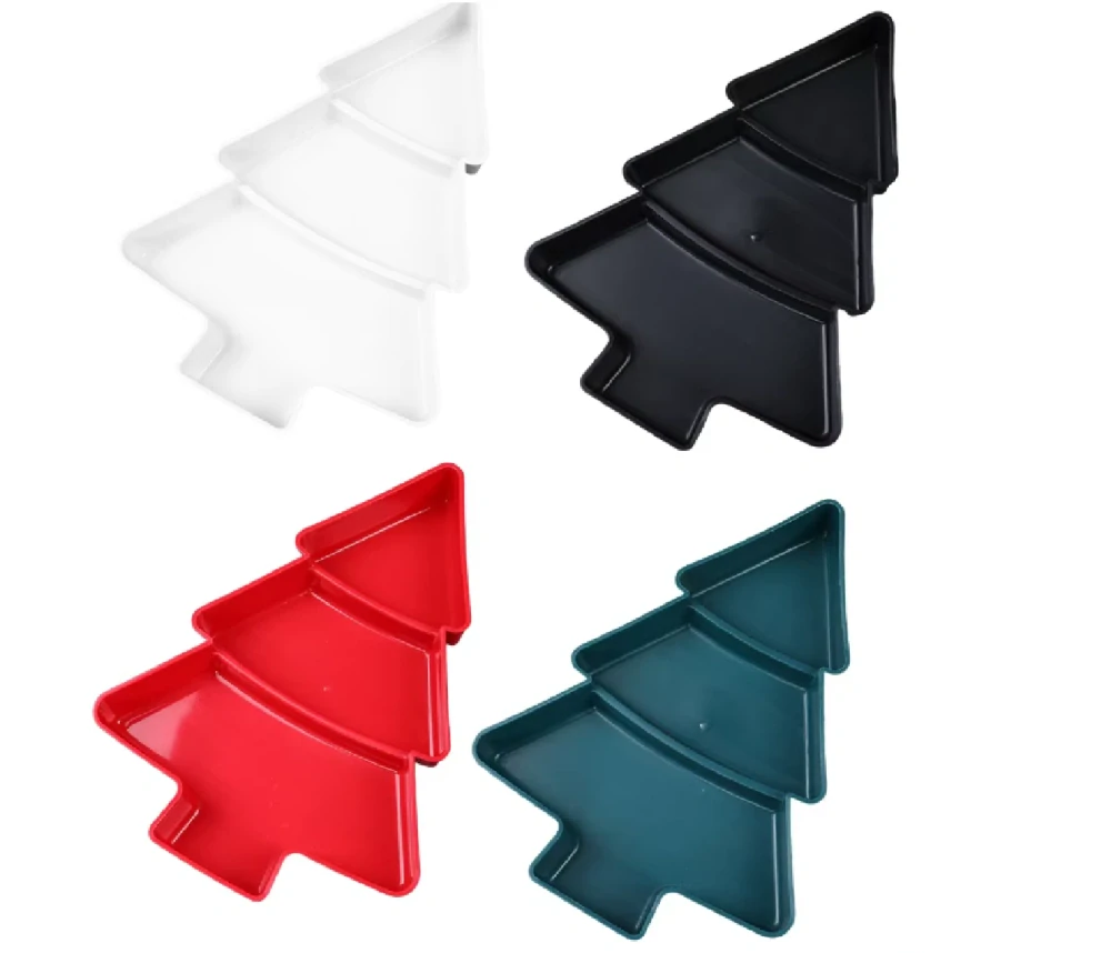 Plastová servírovací miska - VÁNOČNÍ STROMEČEK - ZELENÁ