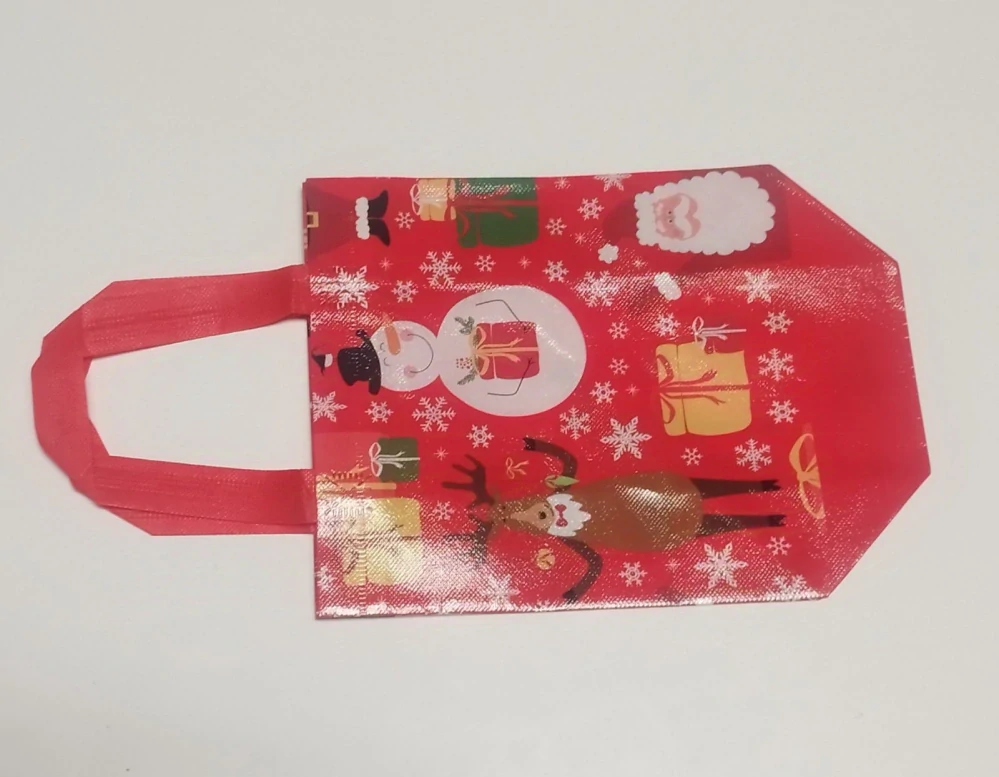 Vánoční dárková taška - ČERVENÁ -1 kus