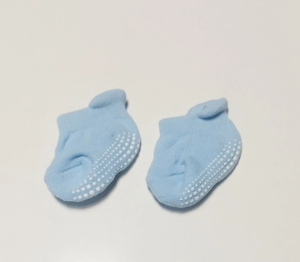 Protiskluzové ponožky - SVĚTLE MODRÉ (0-3 m) 