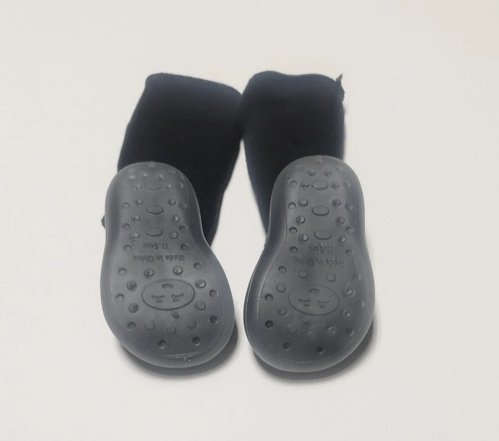 Barefoot ponožky s podrážkou - ČERNÉ (3-6 m)