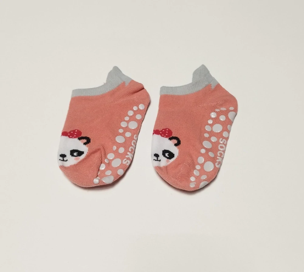 Protiskluzové ponožky - RŮŽOVÉ - PANDA - (3-5 let) L
