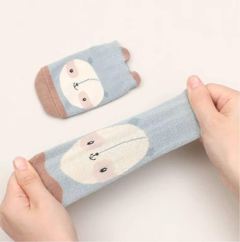 Protiskluzové ponožky -  HNĚDÉ - SOBÍK - (12-36 m) M