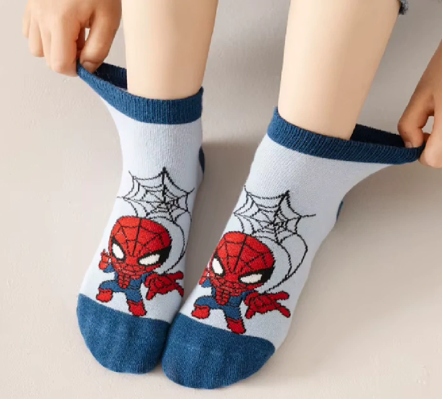 Kotníkové ponožky - SUPERHRDINOVÉ - SPIDER MAN - MODRÉ - (6-8 let) L