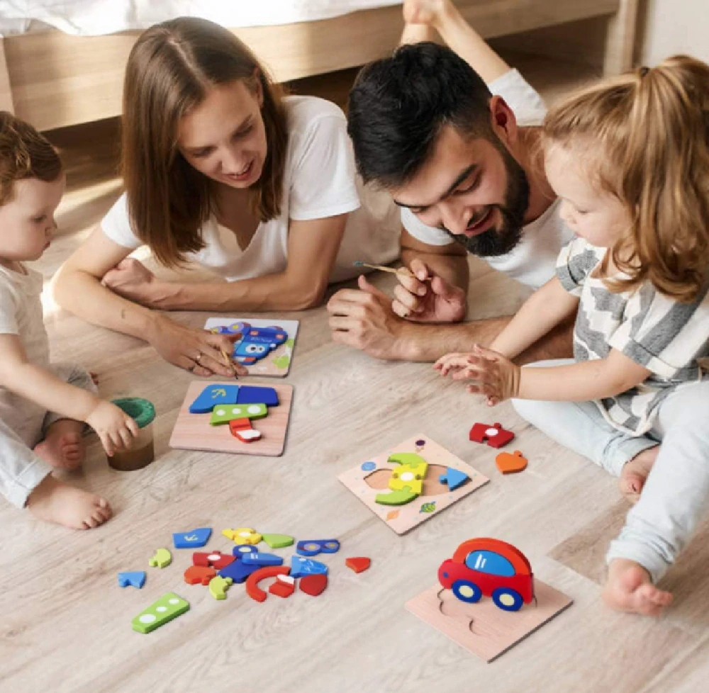 Dřevěné puzzle pro nejmenší (S) - POLICEJNÍ AUTO