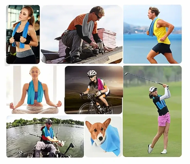 Malý chladící rychleschnoucí ručník - KULATÉ POUZDRO - SVĚTLE ŠEDÝ (M)