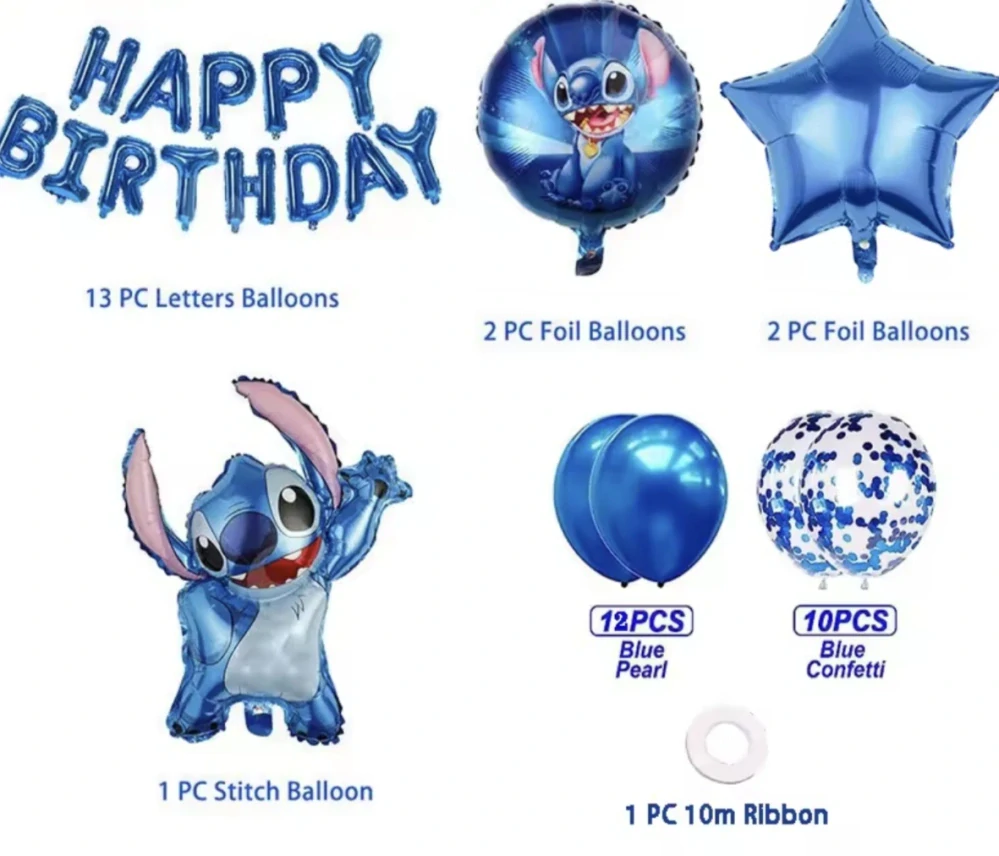 Set balónků k narozeninám - POHÁDKA LILO A STITCH - STITCH - 40 ks
