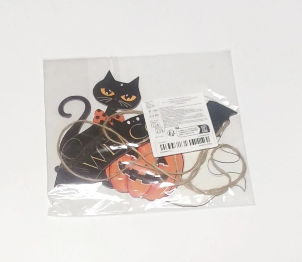 Dekorace na dveře - HALLOWEEN - KOČKA