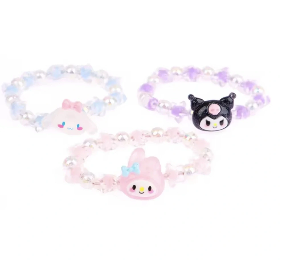 Korálkový náramek na gumičce - SANRIO - KUROMI