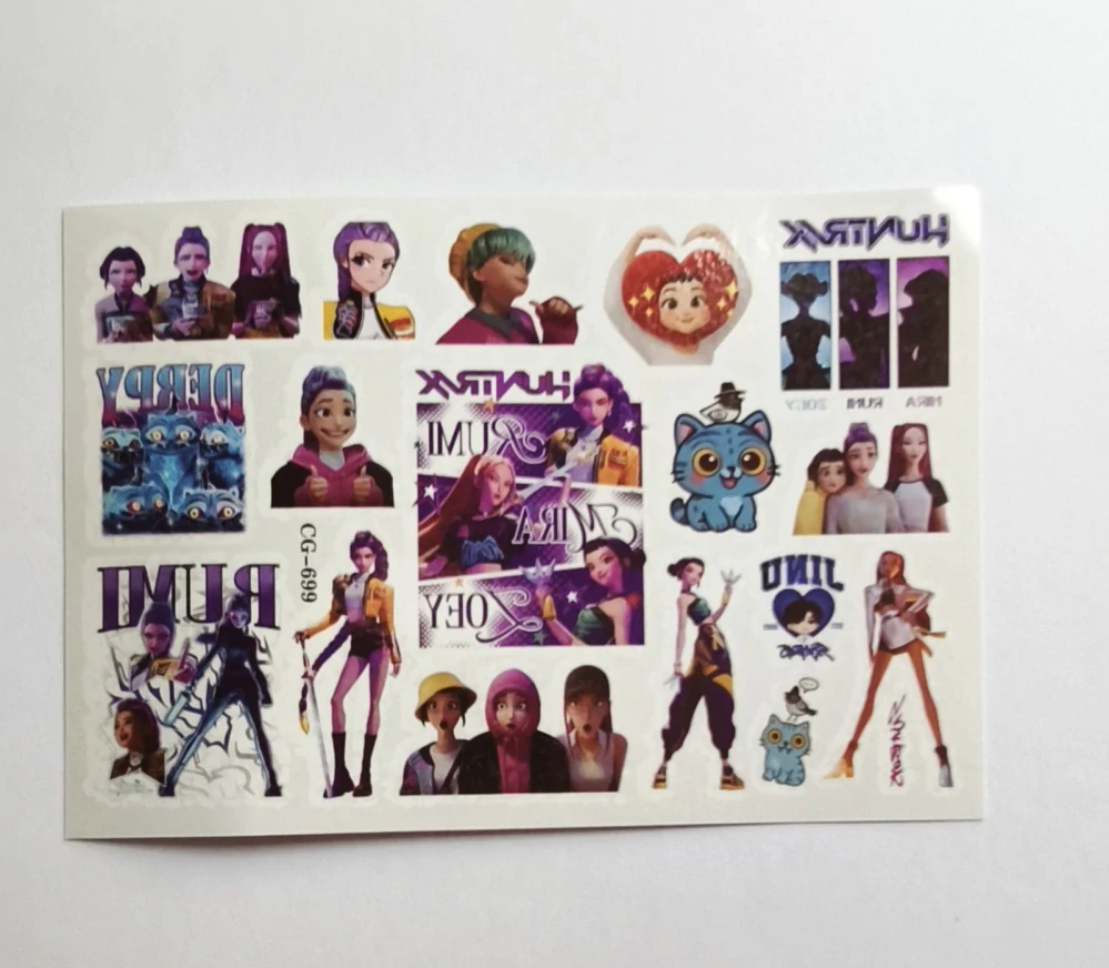 Dětské dočasné tetování - KPOP DEMON HUNTERS - KPOP LOVKYNĚ DÉMONŮ (E)