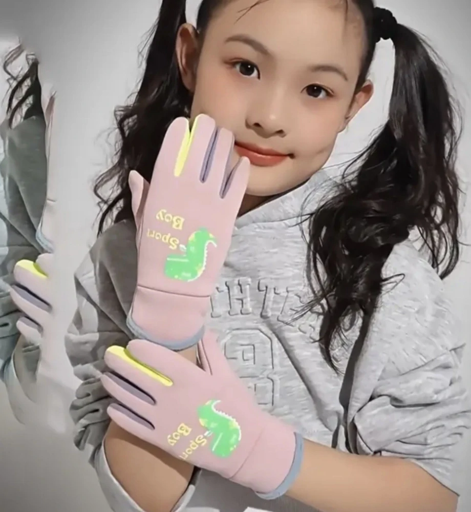 Zimní termo rukavice - MODRÉ - DINOSAURUS - (3-6 let)