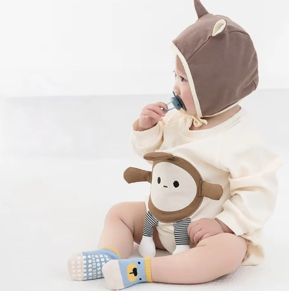 Protiskluzové síťované ponožky - MODRÉ - MEDVÍDEK - (3-5 let) L