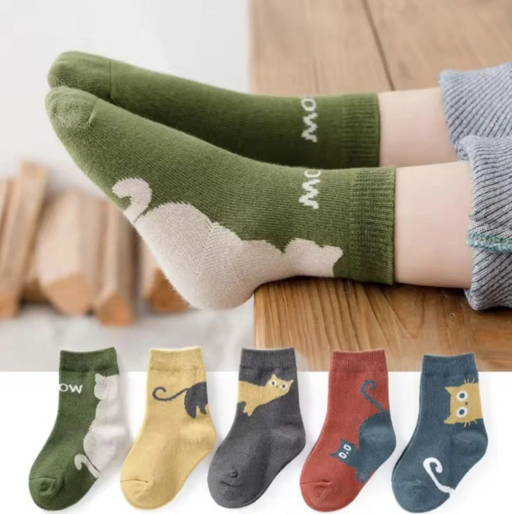 Ponožky - KOČKA - ŽLUTÉ (3-5 let) M