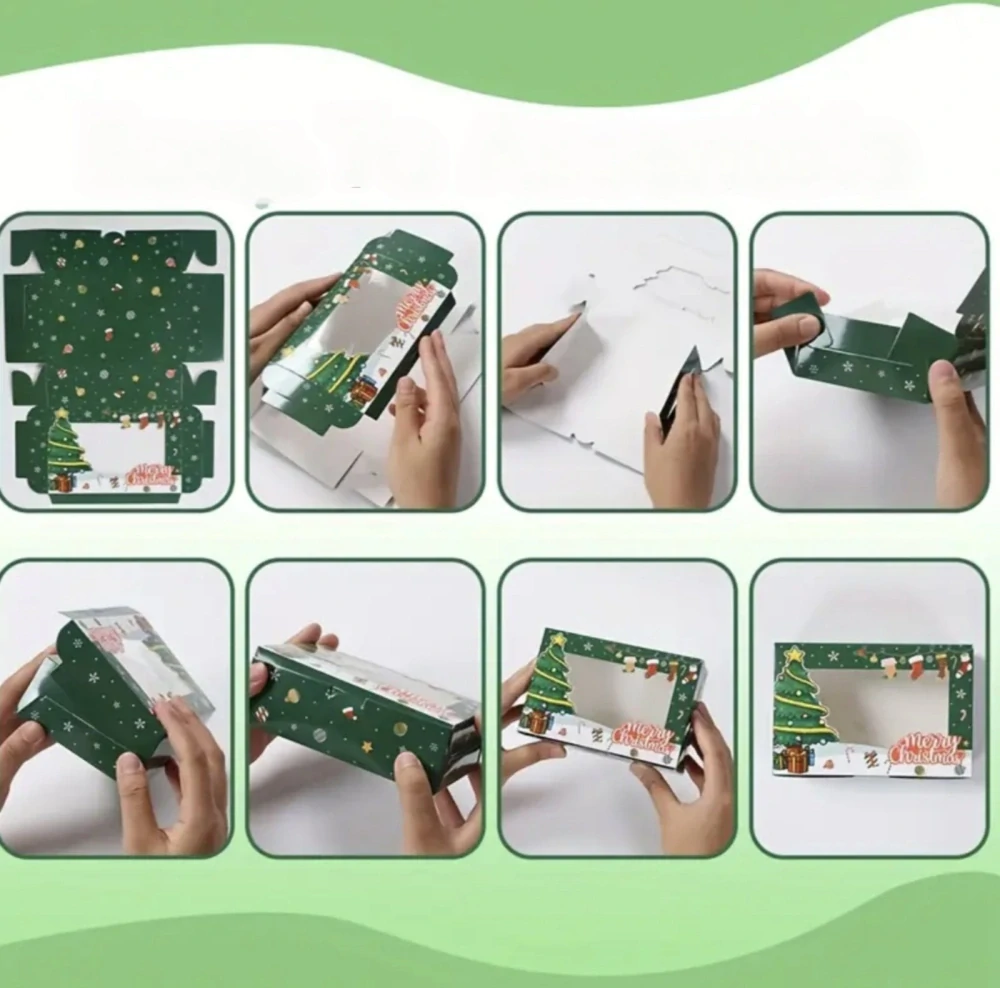 Malá papírová krabička na vánoční cukroví - MODRÁ - 1 ks 