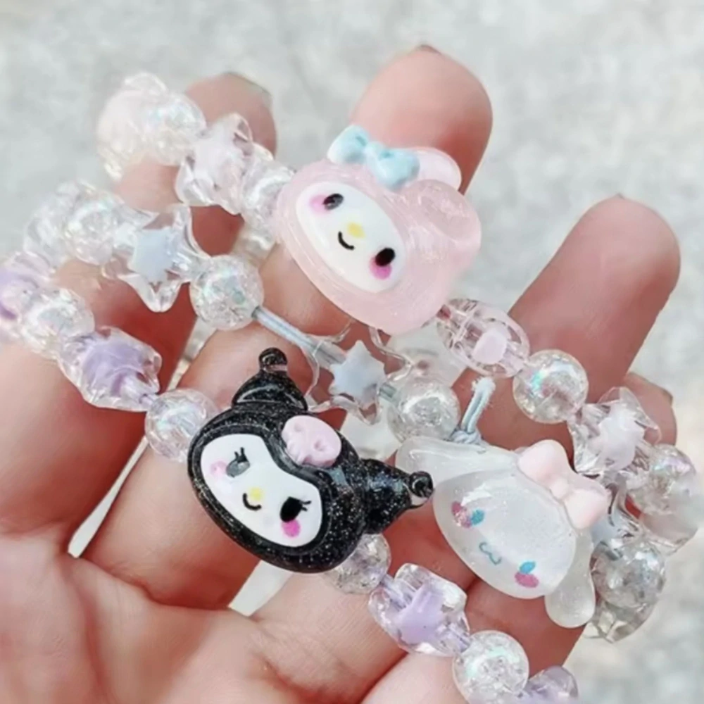 Korálkový náramek na gumičce - SANRIO - CINNAMOROLL