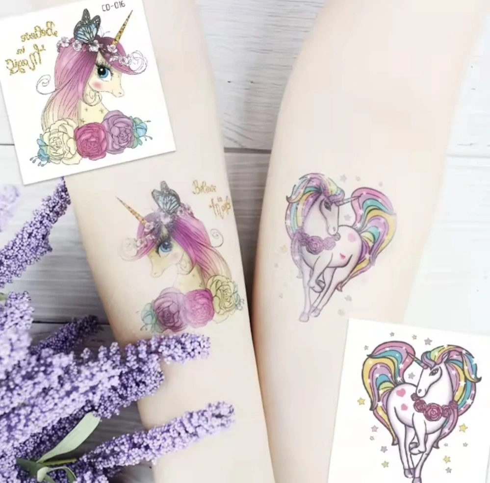Dětské dočasné tetování - JEDNOROŽCI - 15 ks