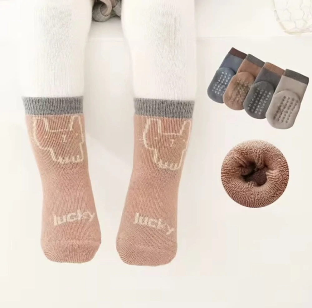 Teplé protiskluzové ponožky - MODRÉ - (0-12 m) S