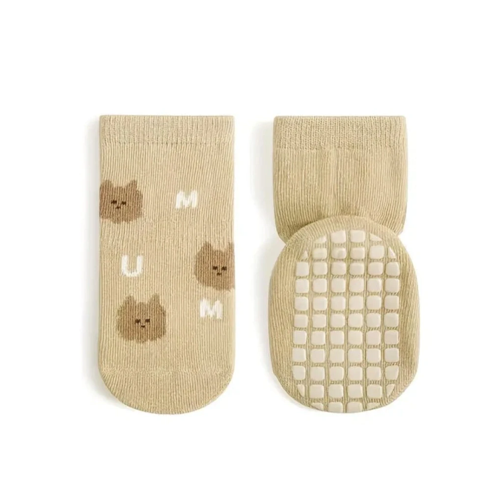 Protiskluzové ponožky - STŘEDNĚ HNĚDÉ (3-5 let) L