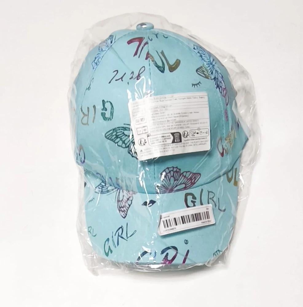 Dámská / Juniorská kšiltovka s motýlky - TYRKYSOVÁ (od 7 let)