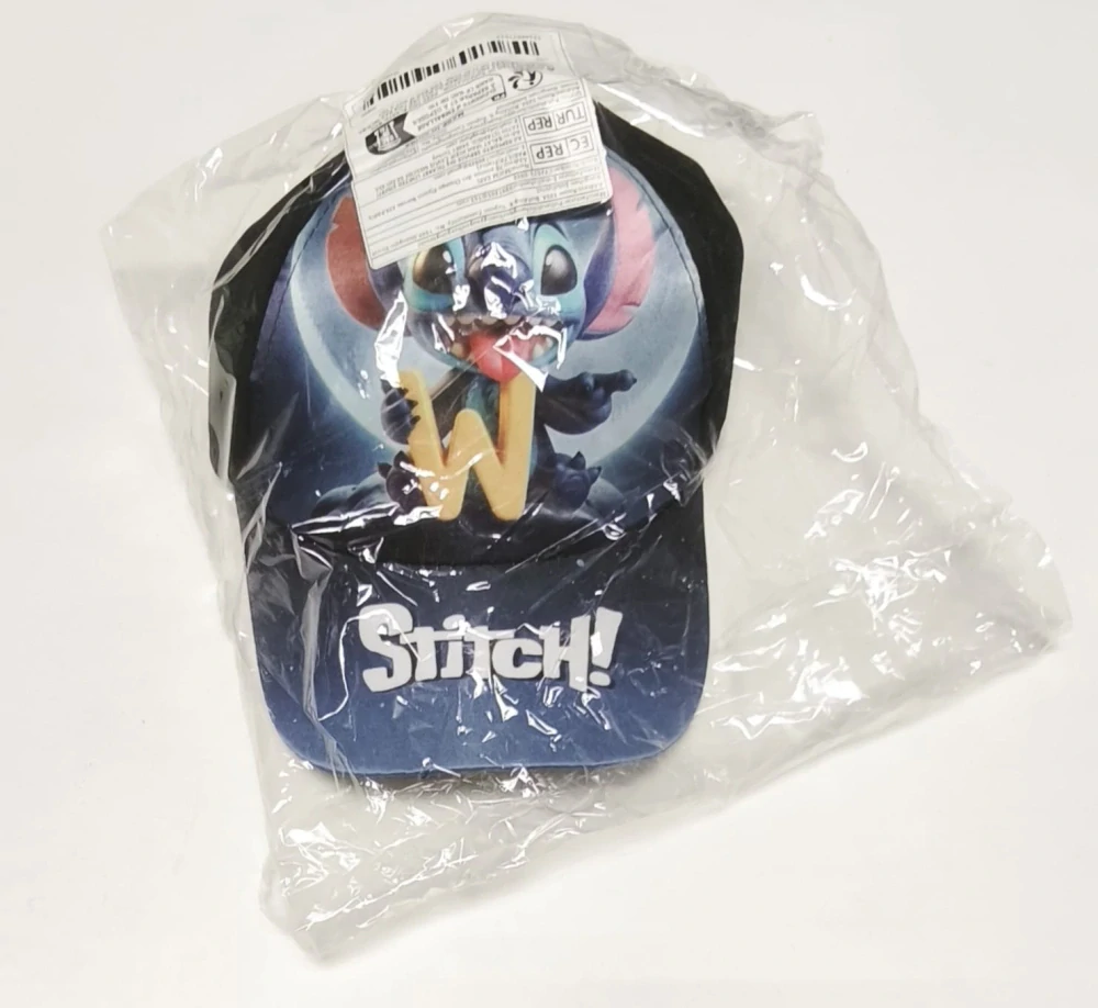 Dětská kšiltovka – Stitch s písmenem W - MODRÁ (4-8 let)