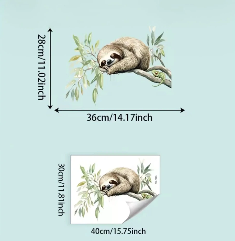 Akvarelová samolepka na zeď – Spící LENOCHOD a chameleon