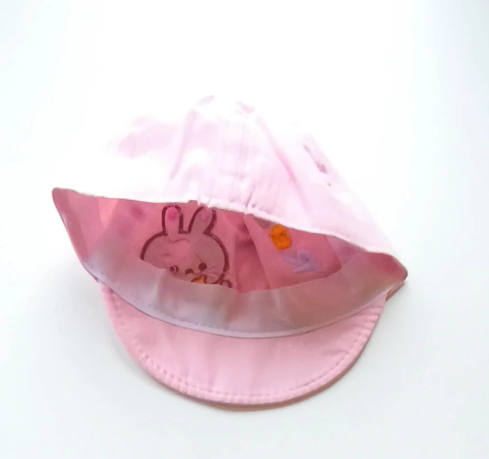 Dětská kšiltovka s výšivkou zajíčka - RABBIT - RŮŽOVÁ (3-12 m)