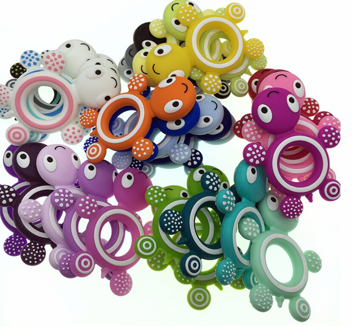 Silikonové kousátko - ŽELVIČKA - RŮŽOVÉ