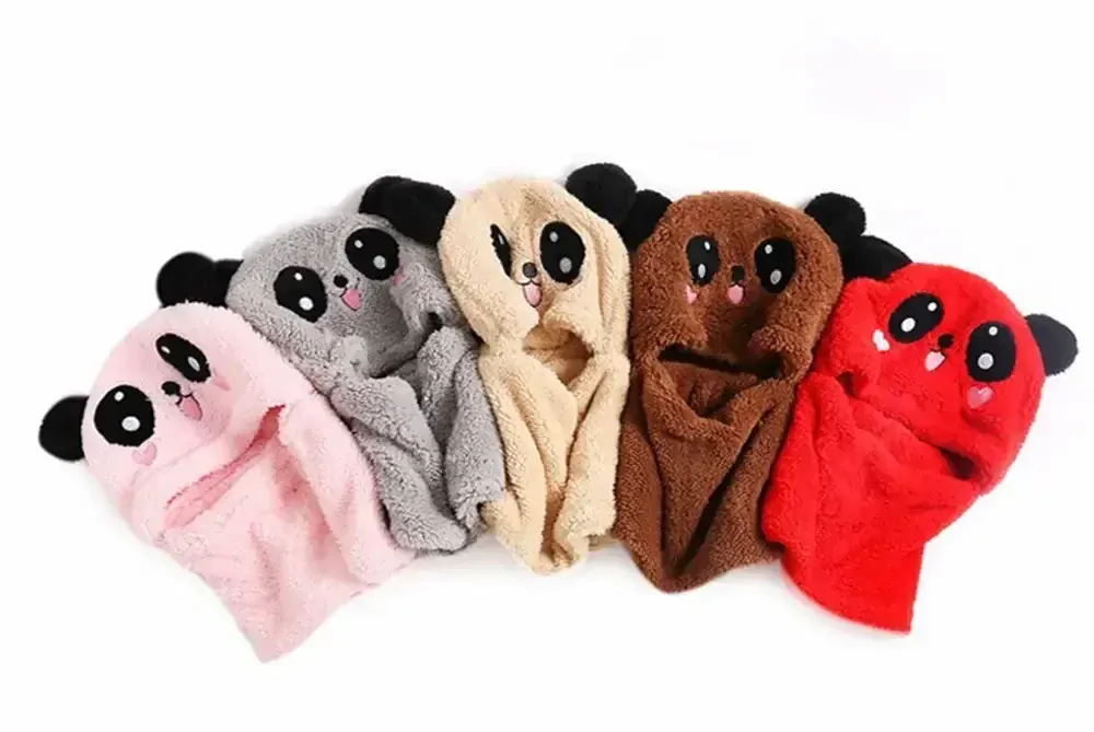 Plyšová zimní kukla - PANDA - TMAVĚ HNĚDÁ