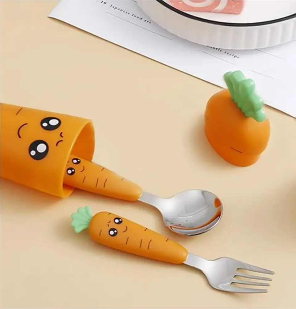 Příbor pro nejmenší - SET MRKVIČKY - LŽIČKA KULATÁ 38 mm (bez pouzdra)