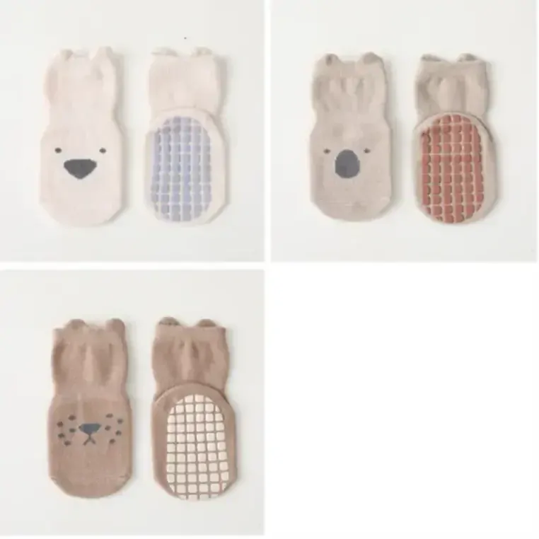 Protiskluzové ponožky - KOALA - SVĚTLE HNĚDÉ - (0-12m) S