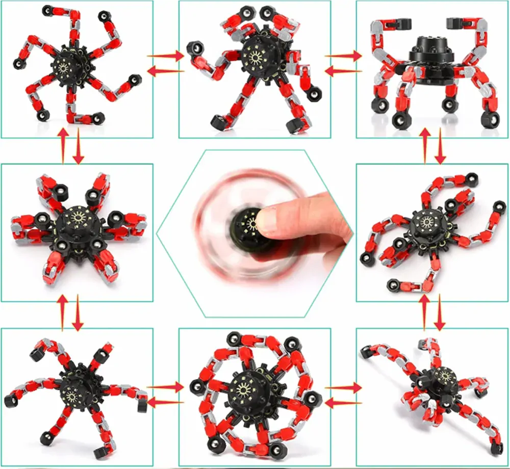 Fidget spinner - MECHANICKÝ TRANSFORMER - ŽLUTÝ