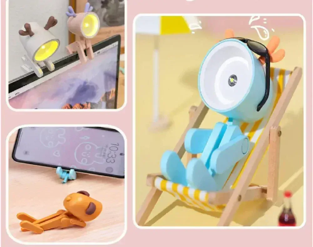 Mini noční lampička na baterky - SOBÍK - ORANŽOVÝ