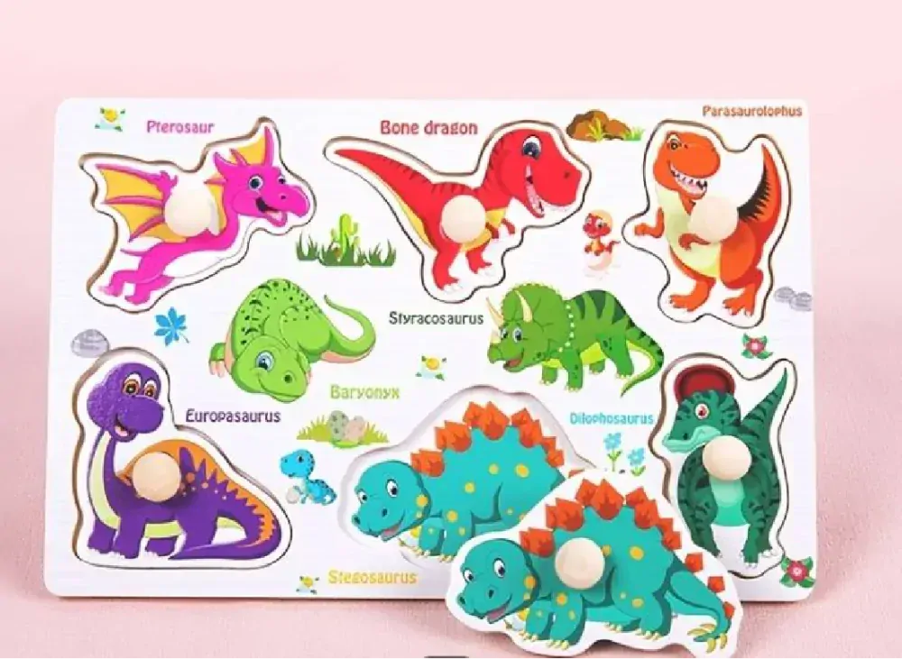 Dřevěná vkládačka - DINOSAUŘI - (S)