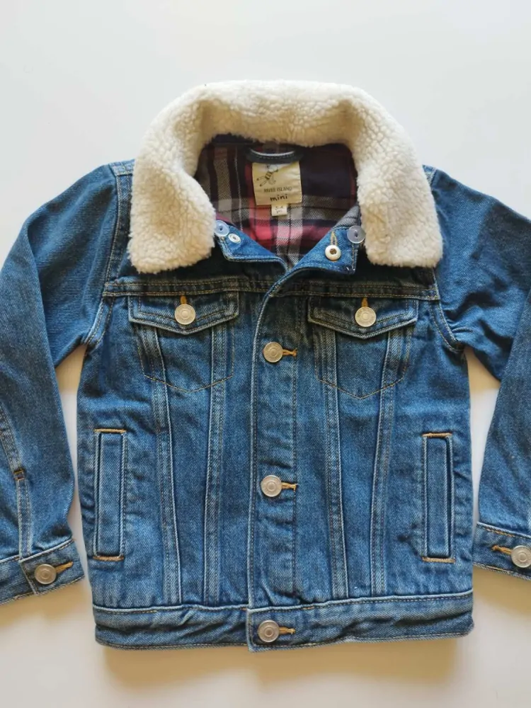 Džínová bunda s lvíčkem - (3-4 roky)