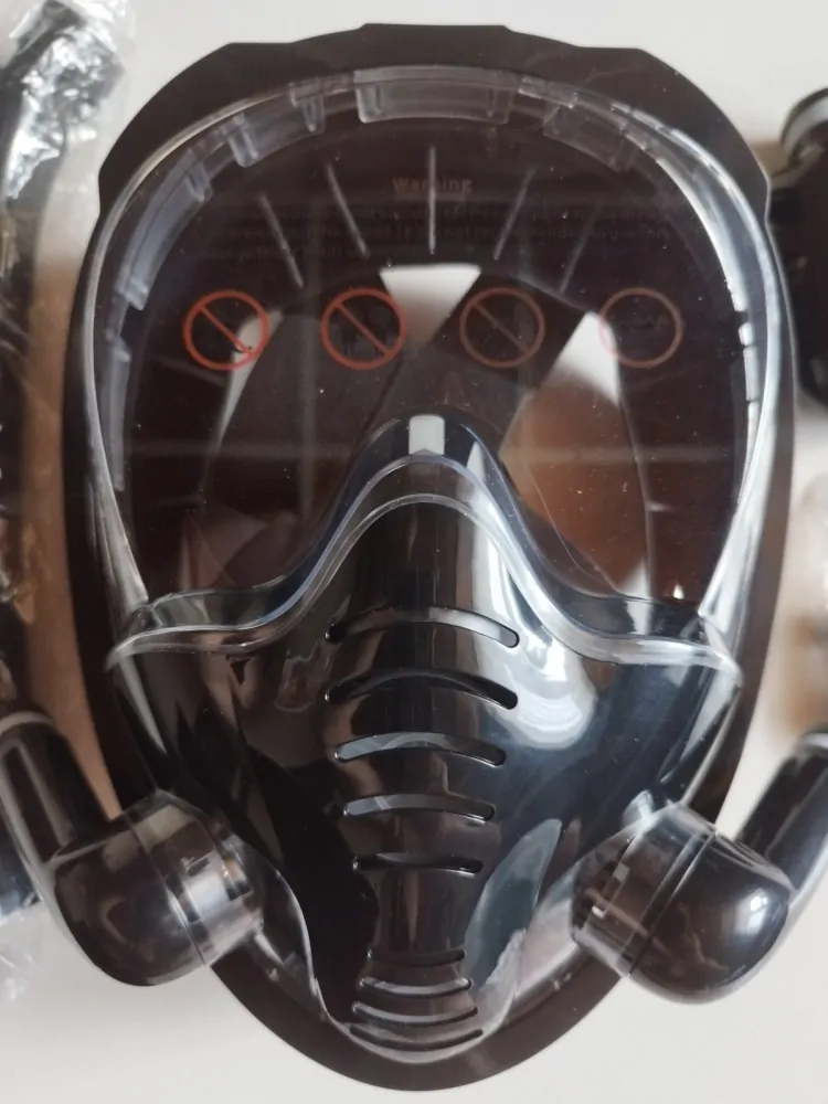 Potápěčská maska s dvojitou trubicí - ČERNÁ - (S/M)