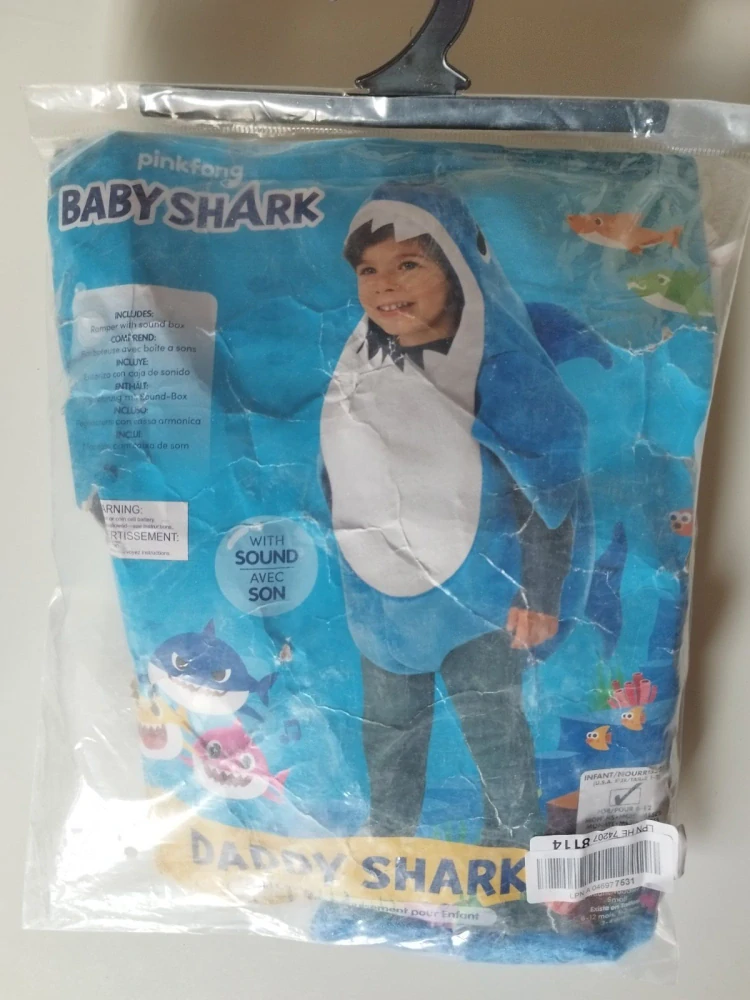 Dětský kostým - ŽRALOK - BABY SHARK (6-12 m)