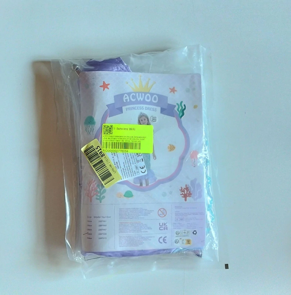 Dětský kostým - PRINCEZNÁ ARIEL - MALÁ MOŘSKÁ VÍLA (6-7 let)