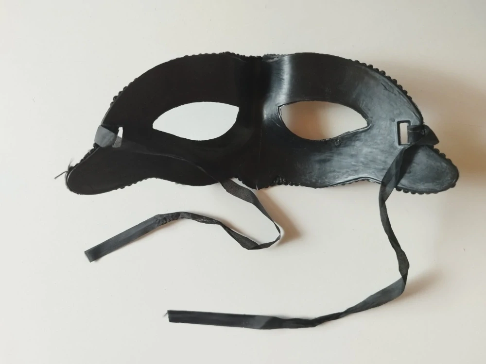 Maska škraboška - HALLOWEEN - ČERNÁ