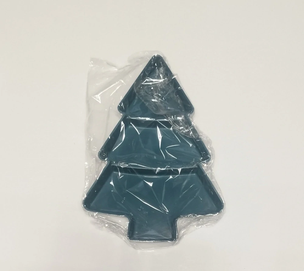 Plastová servírovací miska - VÁNOČNÍ STROMEČEK - ZELENÁ