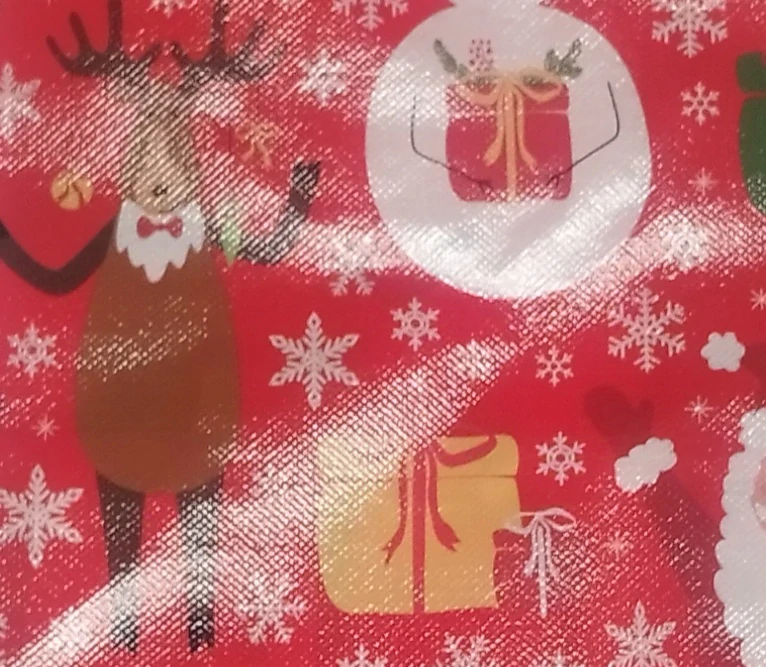 Vánoční dárková taška - ČERVENÁ -1 kus