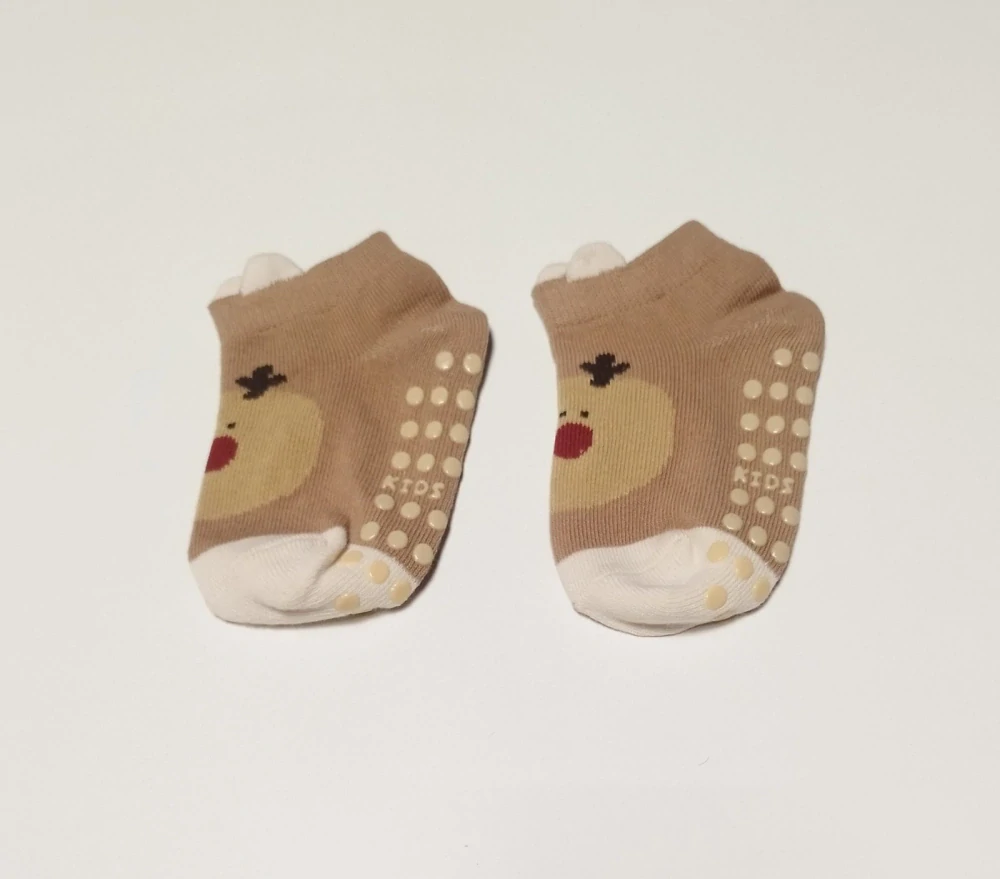 Protiskluzové ponožky -  HNĚDÉ - SOBÍK - (12-36 m) M