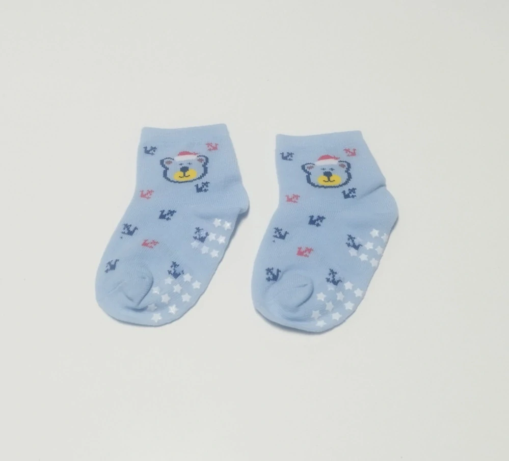 Protiskluzové ponožky - MEDVĚD MODRÝ - (12-36 m) M