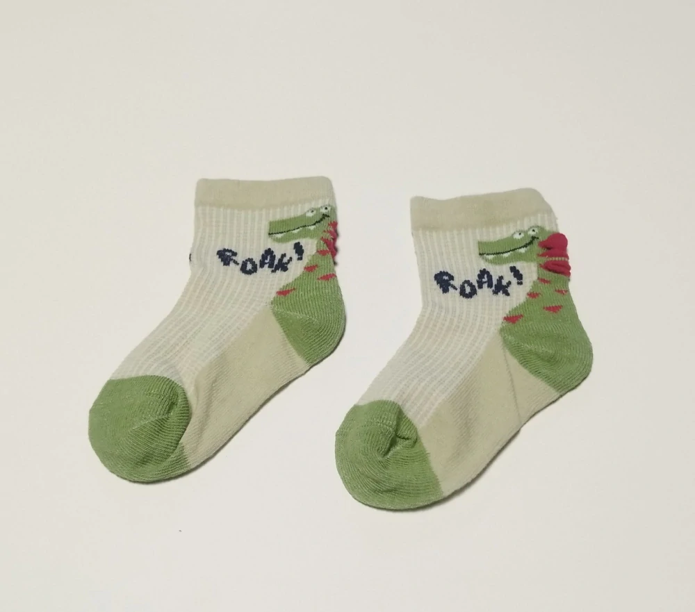 Síťované ponožky - ZELENÝ  DINOSAURUS - (3-5 let) M