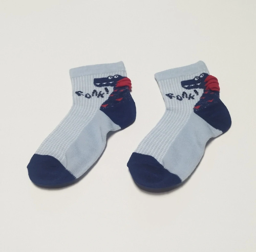 Síťované ponožky - MODRÝ  DINOSAURUS - (6-8 let) L