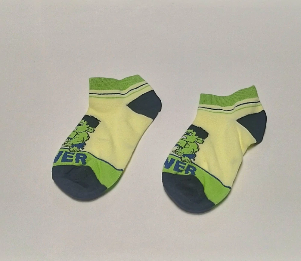 Kotníkové ponožky - SUPERHRDINOVÉ - HULK - ZELENÉ - (6-8 let) L